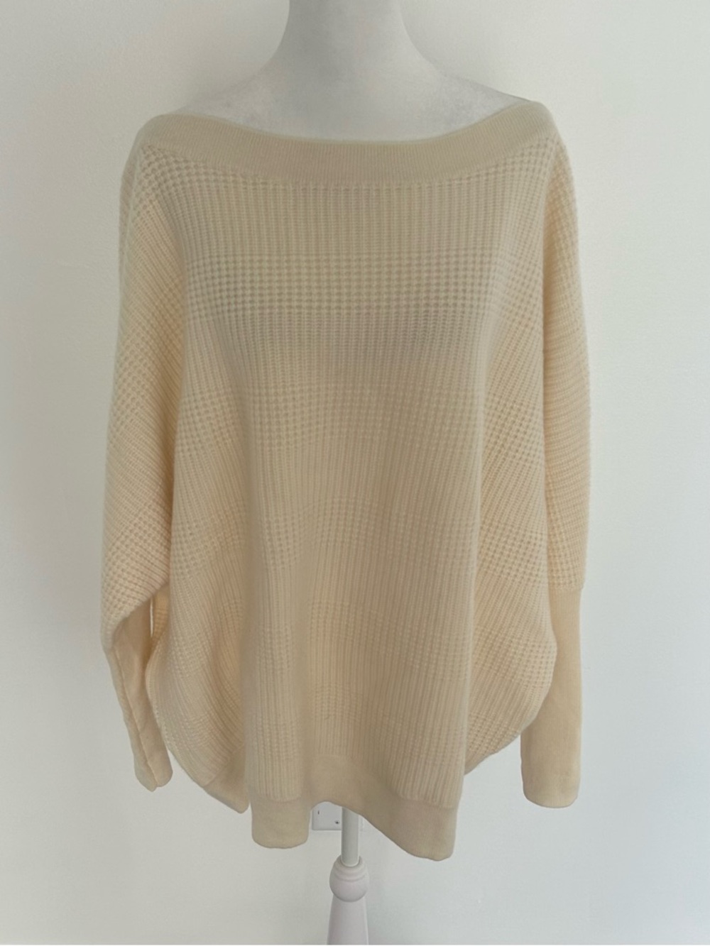 New Studio Park 100% Cashmere Boat Neck Sweater Ivory Cream size X-Large - Picture 5 of 11
